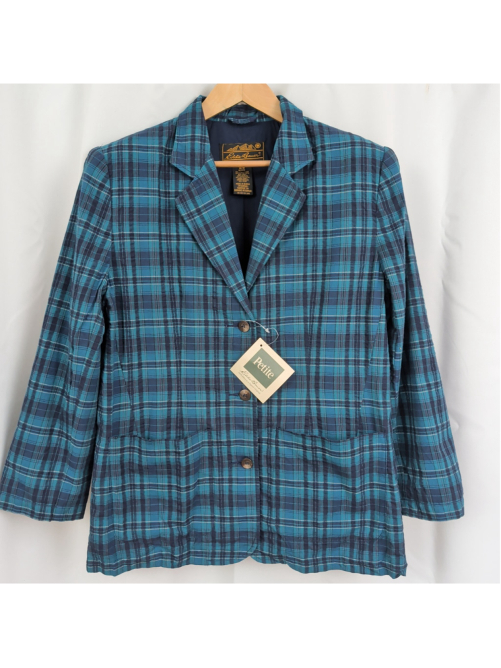 Vintage Deadstock Eddie Bauer Ladies' Seersucker Plaid Blazer MP